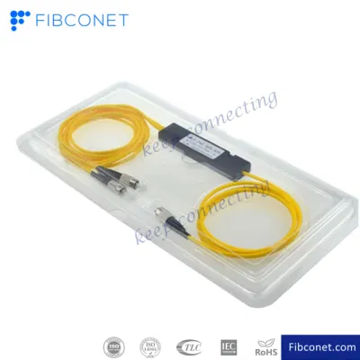 1X2 divisor pequeno da fibra ótica Fbt da caixa 3.0mm 1m FC/Upc